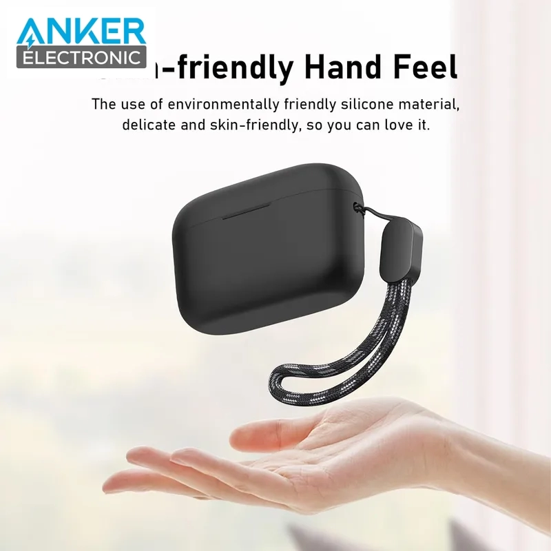 کیس محافظ سیلیکونی هدفون انکر Anker Soundcore A20i Silicon Case + آویز فلزی — تصویر ۶