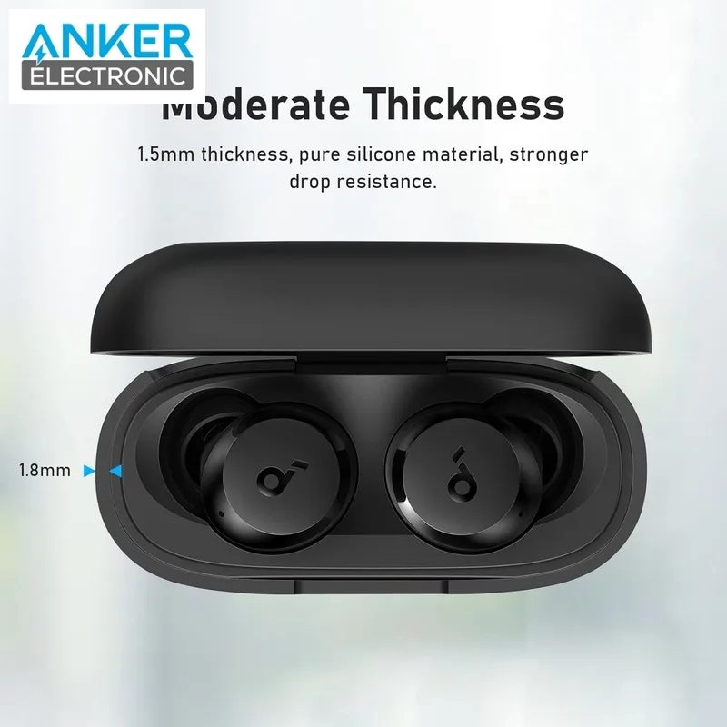 کیس محافظ سیلیکونی هدفون انکر Anker Soundcore A20i Silicon Case + آویز فلزی — تصویر ۷