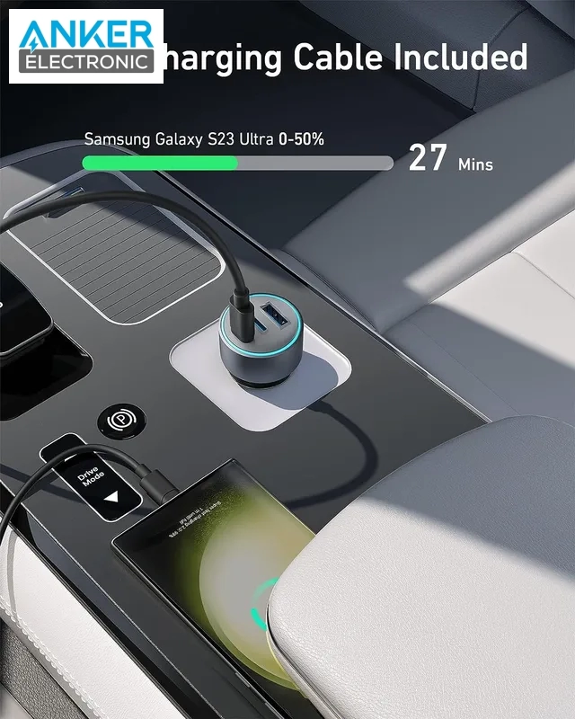 شارژر فندکی 67 وات انکر Anker 535 USB-C Car Charger 67W A2731 — تصویر ۶