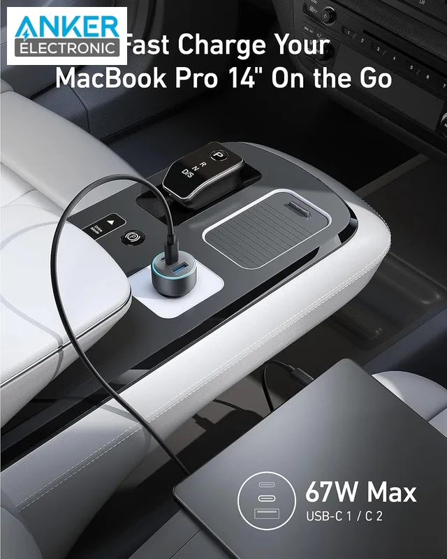 شارژر فندکی 67 وات انکر Anker 535 USB-C Car Charger 67W A2731 — تصویر ۷