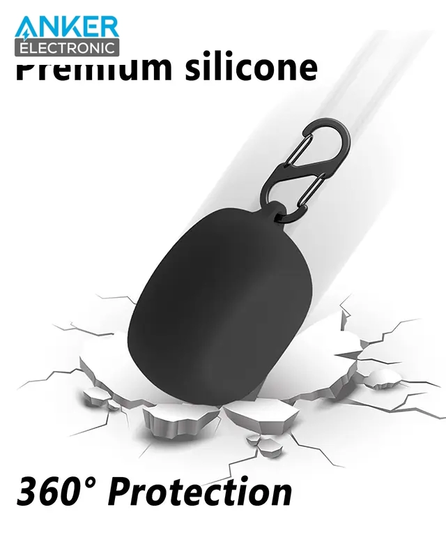 کیس محافظ سیلیکونی هدفون انکر مخصوص Anker Soundcore Liberty 4 Silicon Case + آویز فلزی — تصویر ۴