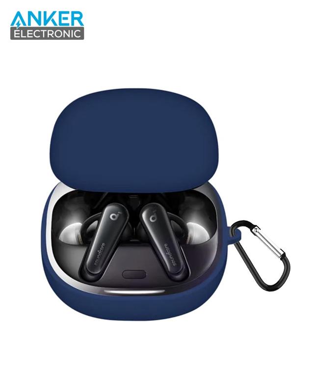 کیس محافظ سیلیکونی هدفون انکر مخصوص Anker Soundcore Liberty 4 Silicon Case + آویز فلزی — تصویر ۶