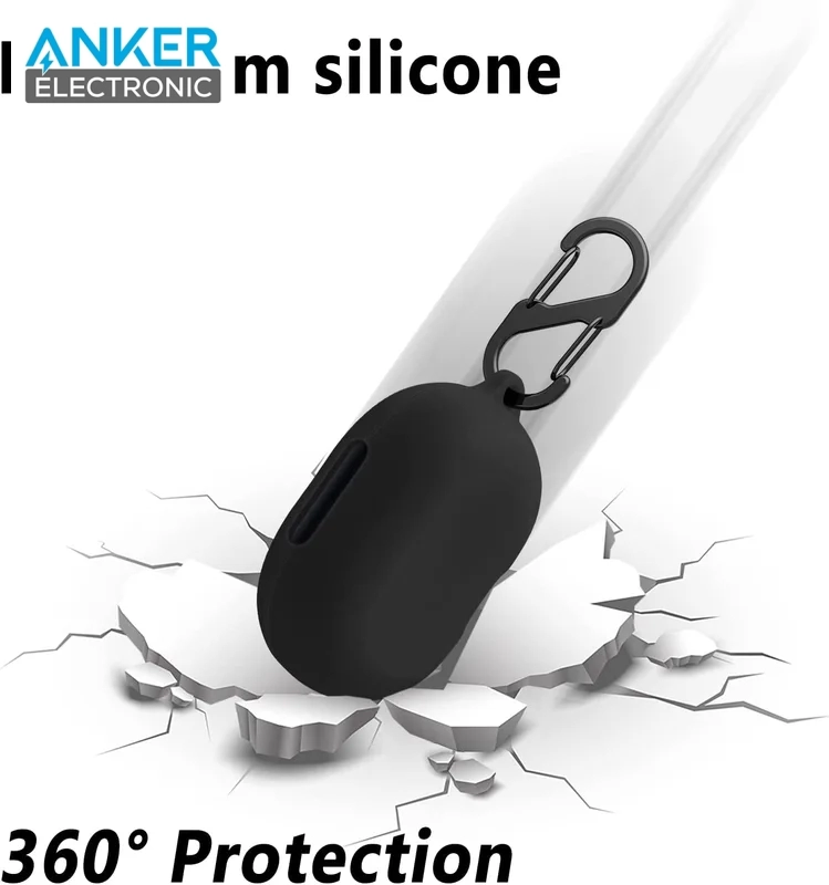 کیس محافظ سیلیکونی هدفون انکر مخصوص Anker Soundcore Space A40 Silicon Case + آویز فلزی — تصویر ۵