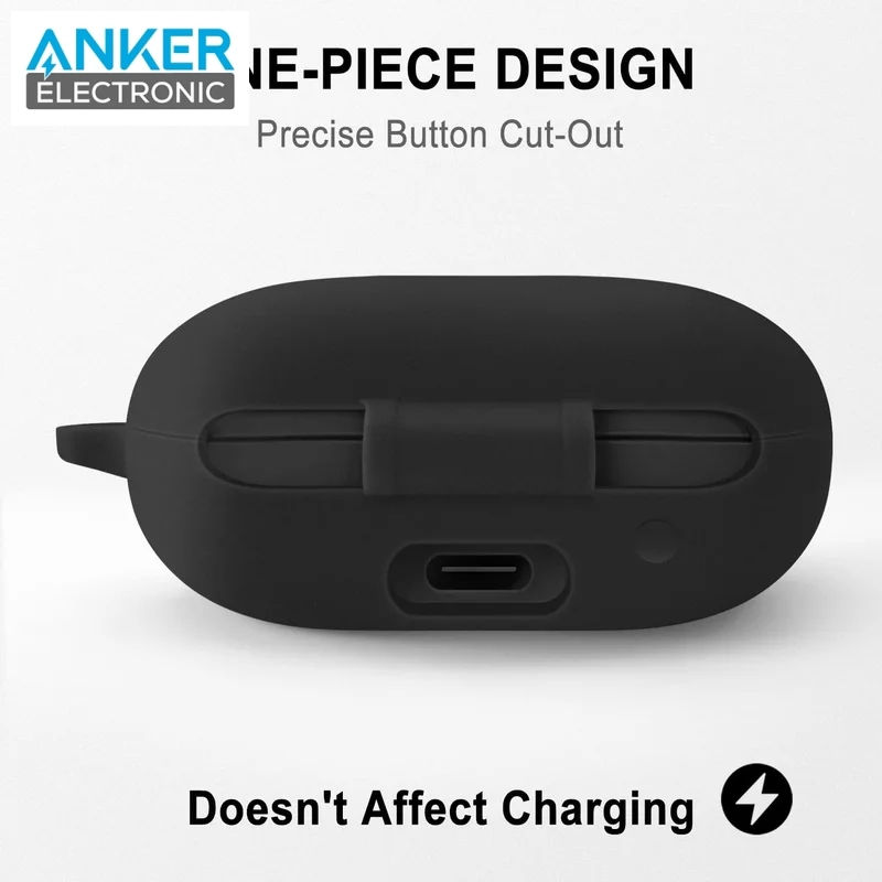 کیس محافظ سیلیکونی هدفون انکر مخصوص Anker Soundcore Space A40 Silicon Case + آویز فلزی — تصویر ۶