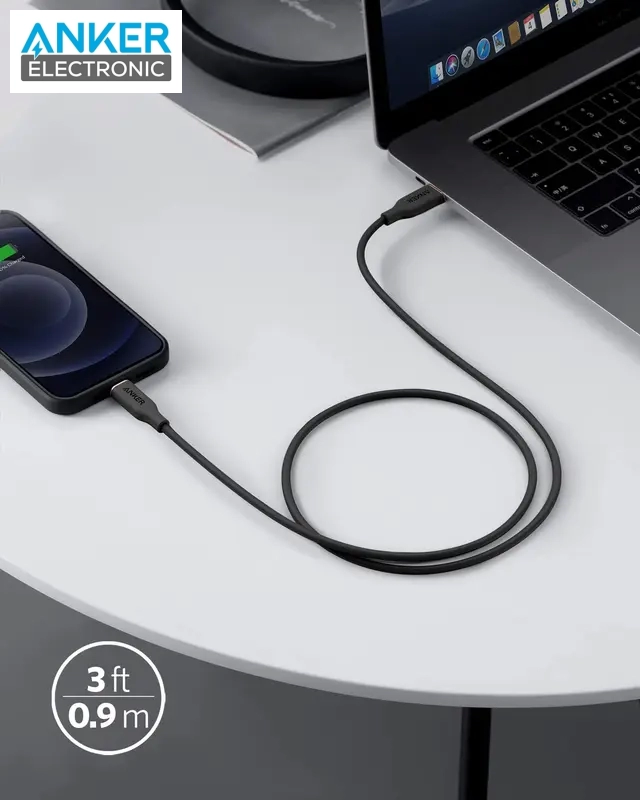 کابل USB C به لایتنینگ انکر Anker PowerLine III Flow 641 USB-C to Ligtning 180cm A8663 — تصویر ۳