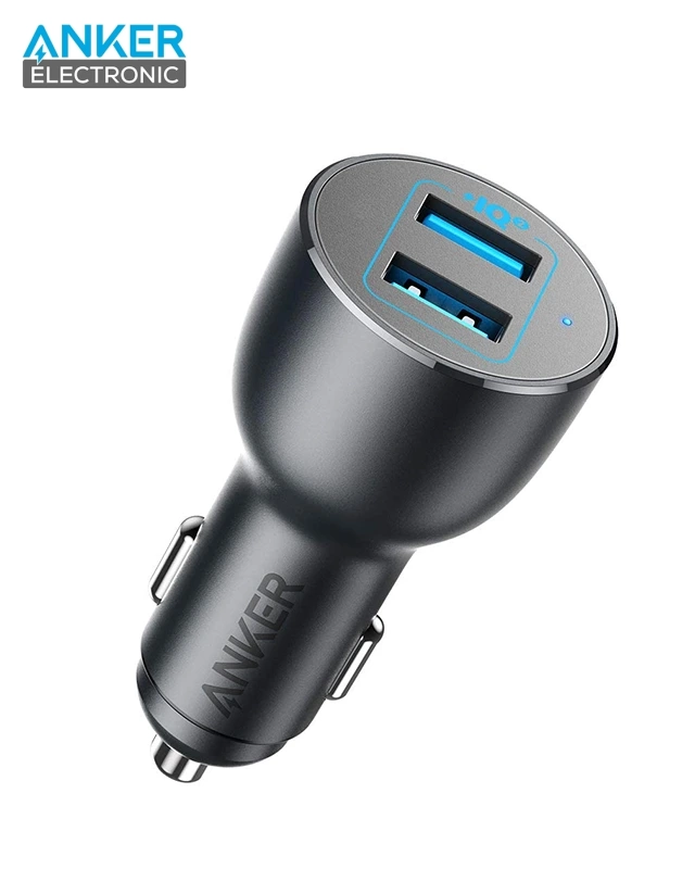 شارژر فندکی 36 وات انکر Anker 36W Metal Dual USB Car Charger A2729H11