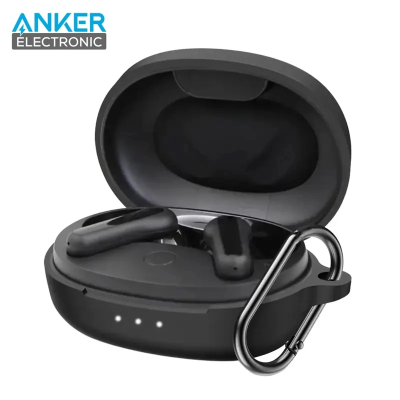 کیس محافظ سیلیکونی هدفون انکر مخصوص Anker Soundcore Life P2 Mini Silicon Case + آویز فلزی — تصویر ۲