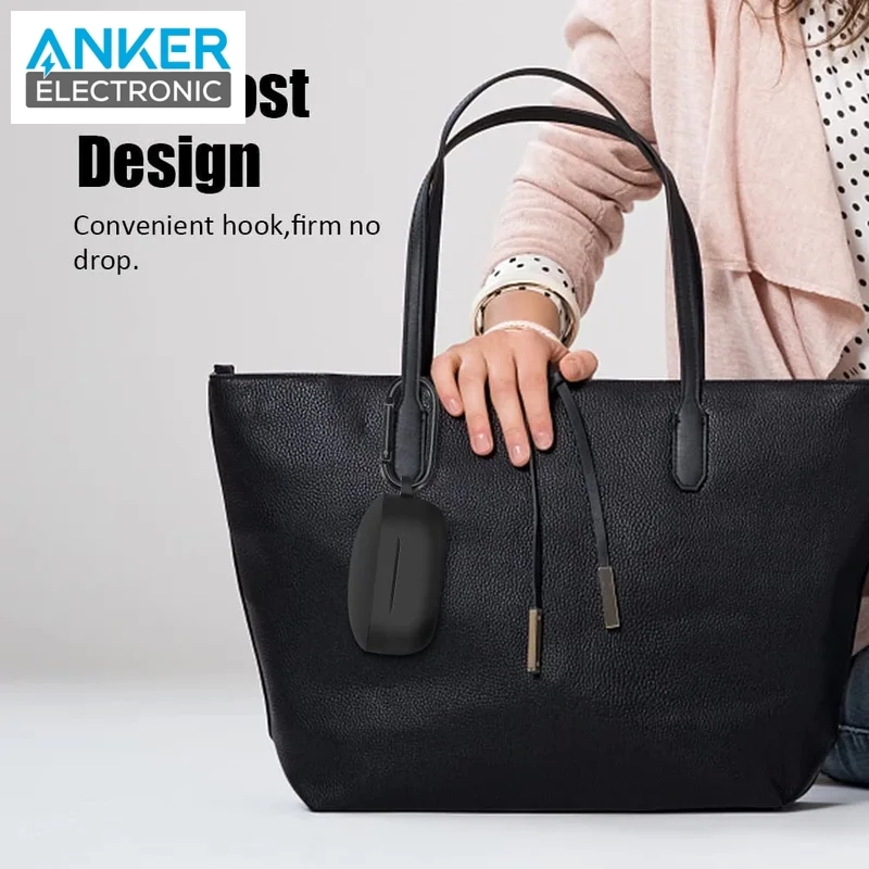 کیس محافظ سیلیکونی هدفون انکر مخصوص Anker Soundcore Life P2 Mini Silicon Case + آویز فلزی — تصویر ۵