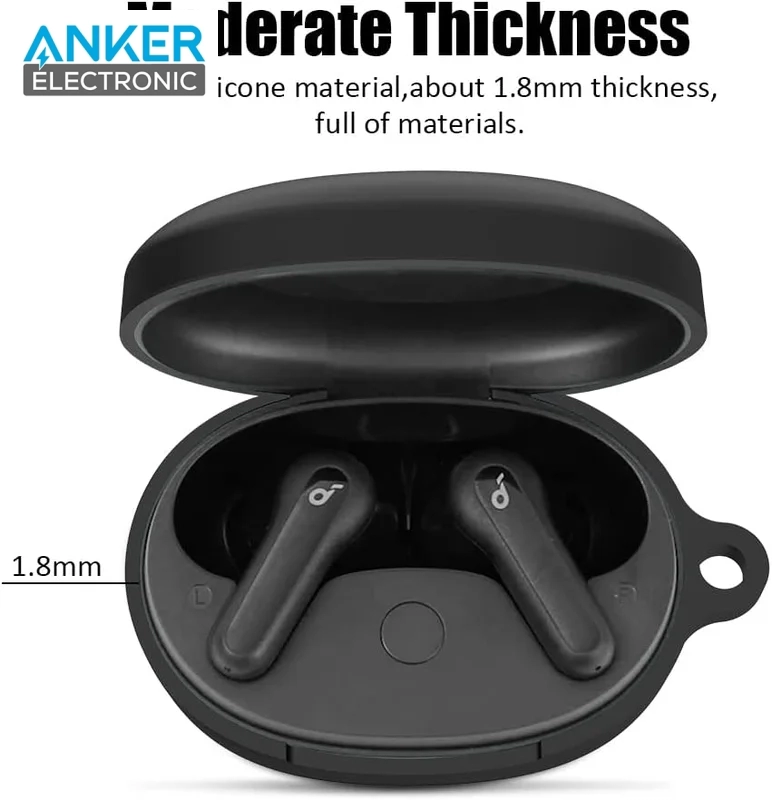 کیس محافظ سیلیکونی هدفون انکر مخصوص Anker Soundcore Life P2 Mini Silicon Case + آویز فلزی — تصویر ۷