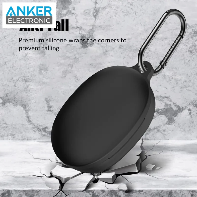کیس محافظ سیلیکونی هدفون انکر مخصوص Anker Soundcore Life P2 Mini Silicon Case + آویز فلزی — تصویر ۸