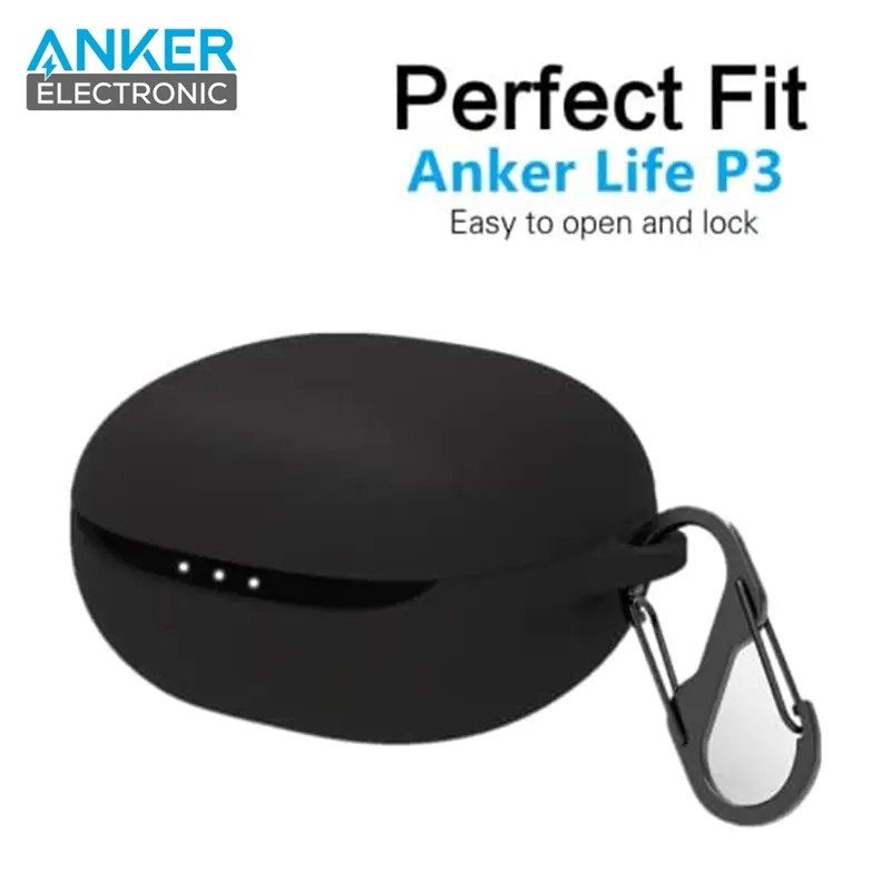 کیس محافظ سیلیکونی هدفون انکر مخصوص Anker Soundcore Life P3 Silicon Case + آویز فلزی — تصویر ۳