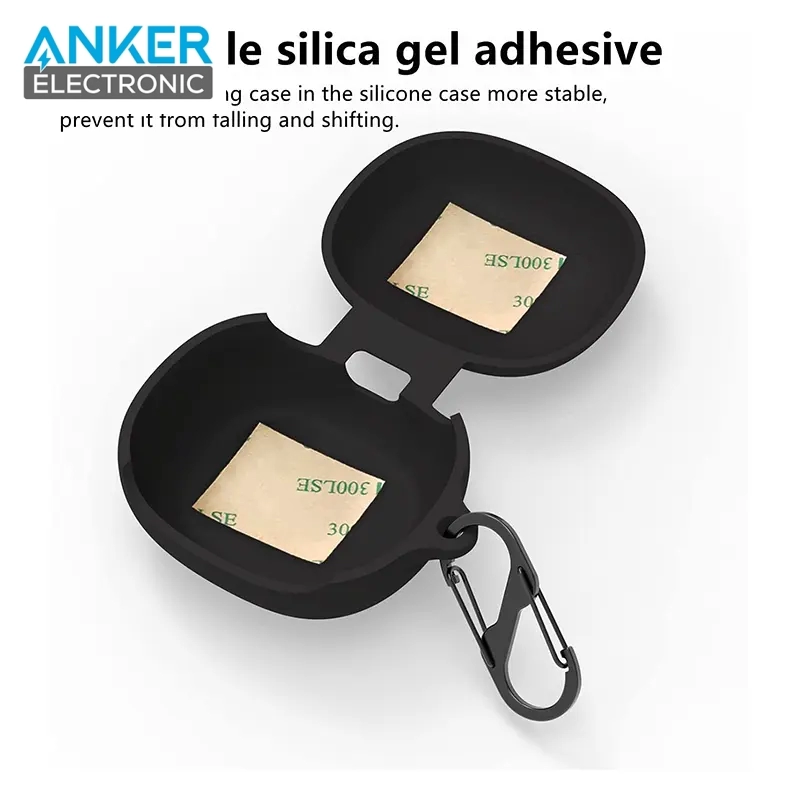 کیس محافظ سیلیکونی هدفون انکر مخصوص Anker Soundcore Life P3 Silicon Case + آویز فلزی — تصویر ۴