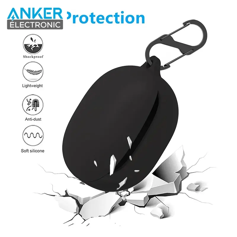 کیس محافظ سیلیکونی هدفون انکر مخصوص Anker Soundcore Life P3 Silicon Case + آویز فلزی — تصویر ۵