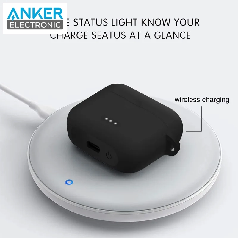 کیس محافظ سیلیکونی هدفون انکر مخصوص Anker Soundcore Liberty Air 2 Silicon Case + آویز فلزی — تصویر ۶