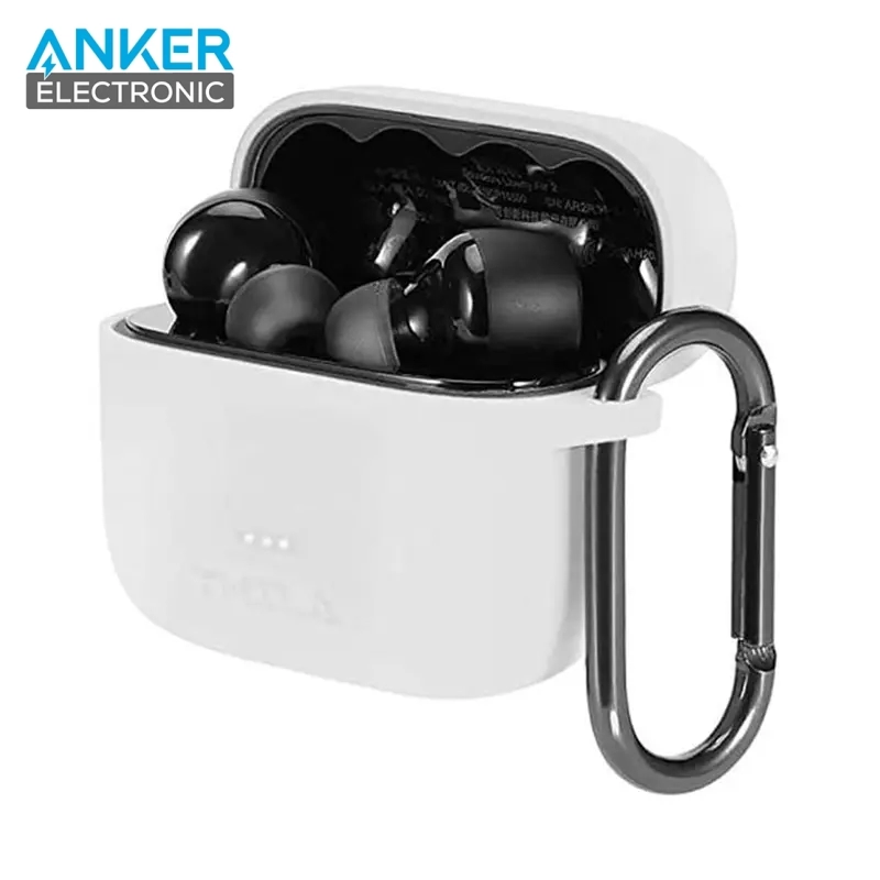 کیس محافظ سیلیکونی هدفون انکر مخصوص Anker Soundcore Liberty Air 2 Silicon Case + آویز فلزی — تصویر ۷