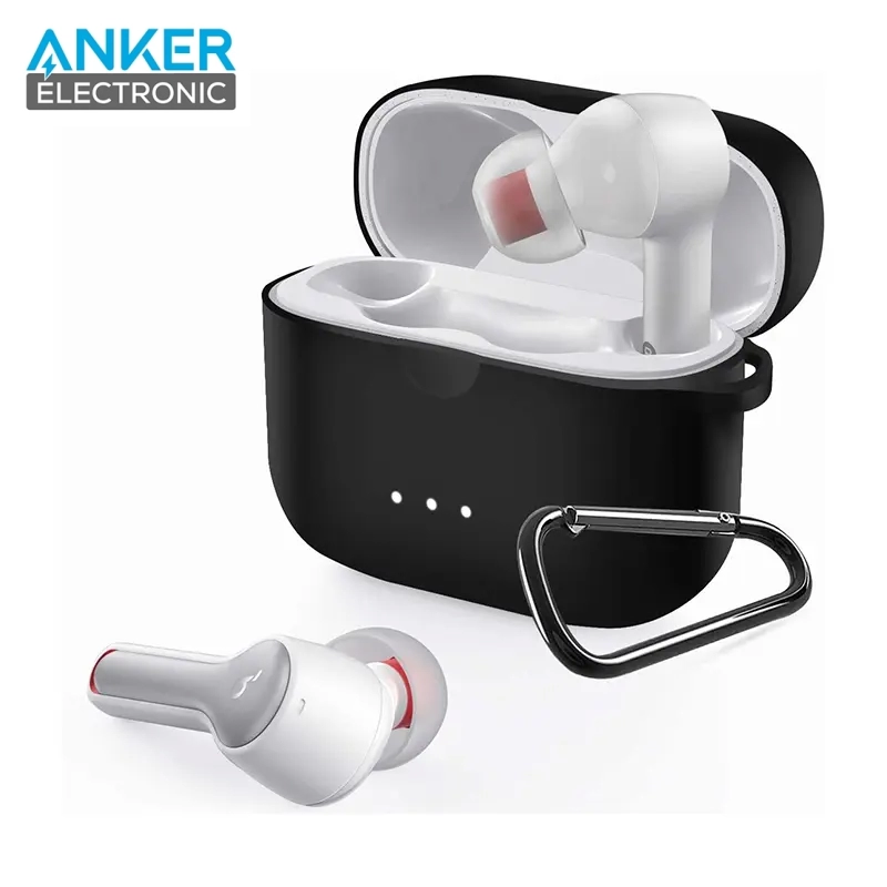 کیس محافظ سیلیکونی هدفون انکر مخصوص Anker Soundcore Liberty Air 2 Silicon Case + آویز فلزی