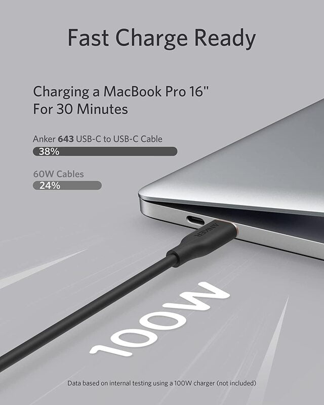 کابل شارژ USB-C به USB-C انکر Anker Powerline III Flow Type C to C 100W Cable A8553 — تصویر ۵