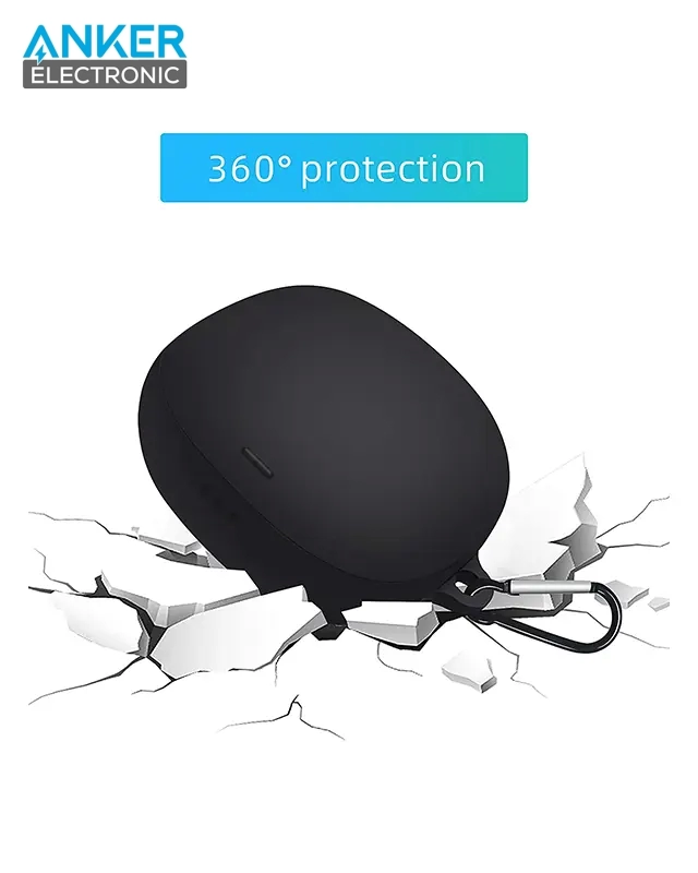 کیس محافظ سیلیکونی هدفون انکر مخصوص Anker Soundcore Liberty air 2 pro Silicon Case + آویز فلزی — تصویر ۶