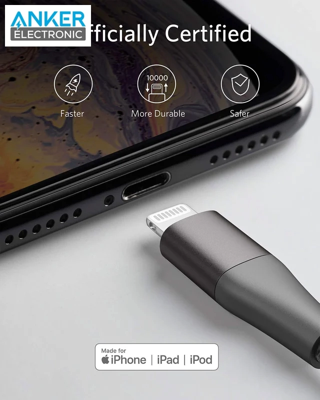 کابل USB-A به لایتنینگ انکر ANKER Powerline plus II 180cm A8453 — تصویر ۵