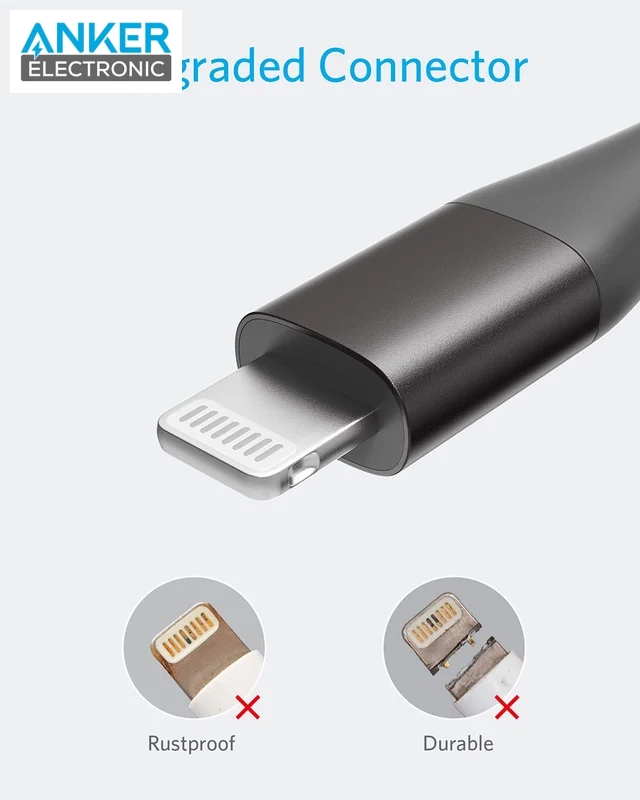 کابل USB-A به لایتنینگ انکر ANKER Powerline plus II 90cm A8452 — تصویر ۷