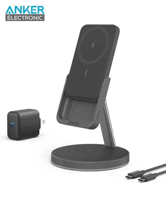 استند و پاوربانک وایرلس 5 وات انکر Anker 633 Magnetic Wireless Charger MagGo B25A72 — تصویر ۲