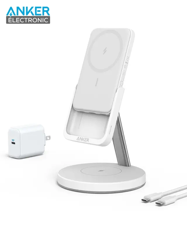 استند و پاوربانک وایرلس 5 وات انکر Anker 633 Magnetic Wireless Charger MagGo B25A72 — تصویر ۸