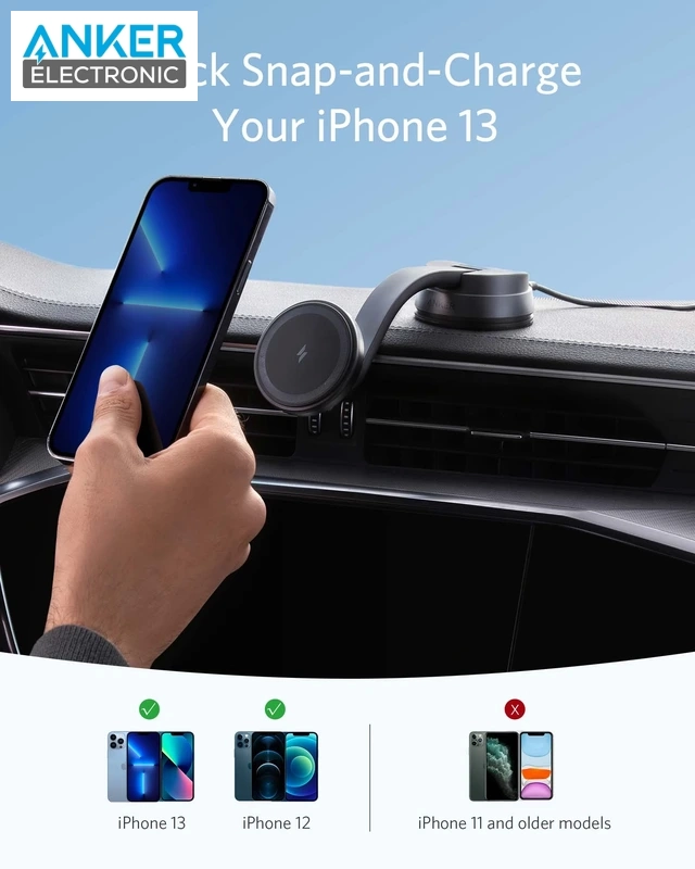 پایه نگهدارنده و وایرلس شارژ انکر Anker 613 Magnetic Wireless Charger B2930 — تصویر ۳