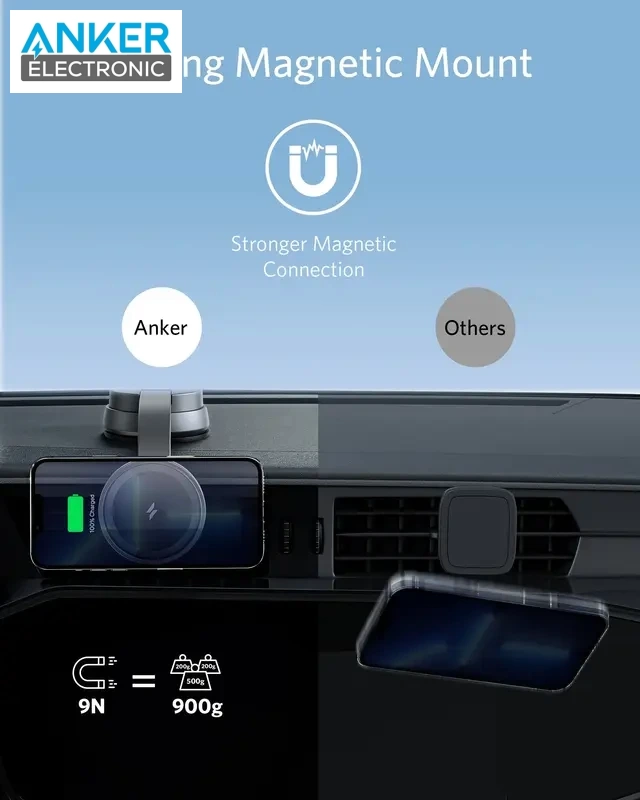 پایه نگهدارنده و وایرلس شارژ انکر Anker 613 Magnetic Wireless Charger B2930 — تصویر ۴