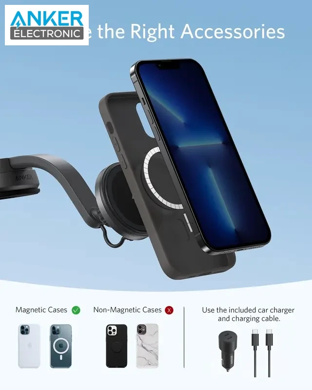 پایه نگهدارنده و وایرلس شارژ انکر Anker 613 Magnetic Wireless Charger B2930 — تصویر ۶