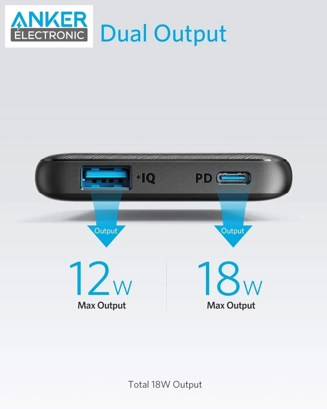 پاوربانک 10000 میلی آمپر انکر Anker PowerCore III Sense 10000 A1231H11 بدنه پارچه ای — تصویر ۵