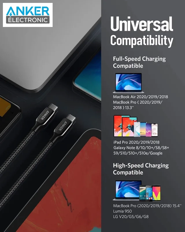 کابل USB-C به USB-C انکر Anker PowerLine + III A8862 — تصویر ۷