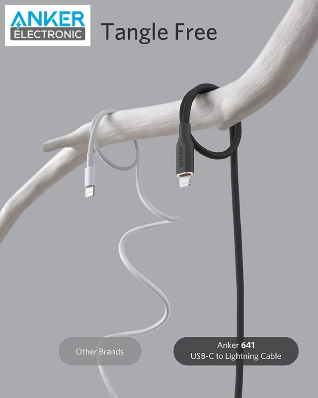 کابل USB C به لایتنینگ انکر Anker PowerLine III Flow USB-C to Ligtning 90cm A8662 — تصویر ۳