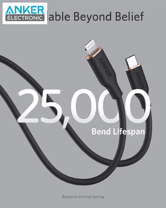 کابل USB C به لایتنینگ انکر Anker PowerLine III Flow USB-C to Ligtning 90cm A8662 — تصویر ۵