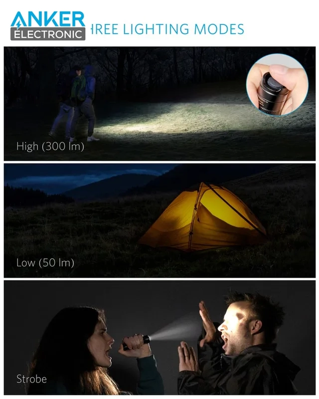چراغ قوه تاکتیکال انکر Anker Bolder LC30 Flashlight T1426 — تصویر ۵