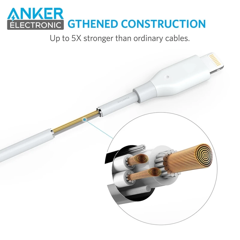 کابل 0.9 متری Lightning انکر Anker PowerLine A8111 — تصویر ۵