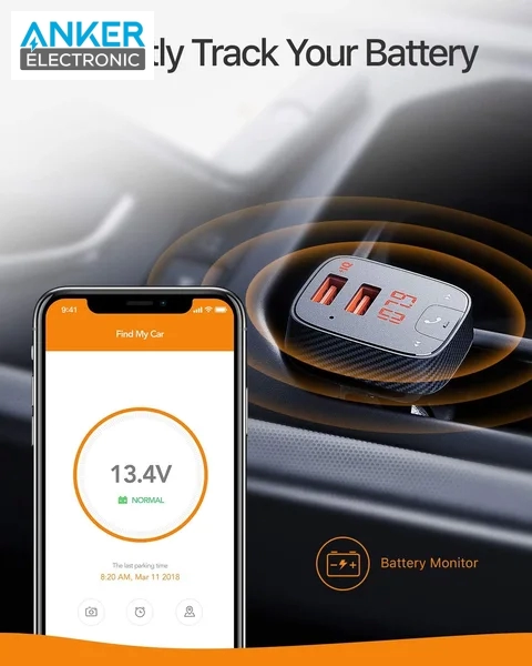 اف ام پلیر و شارژر فندکی انکر Anker Roav SmartCharge F2 R5111 — تصویر ۶