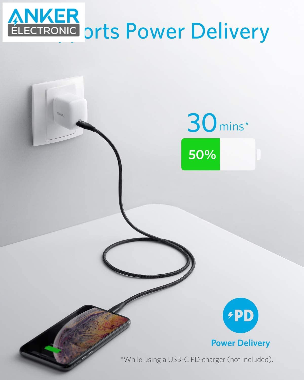 کابل انکر Anker Powerline+ II USB-C to Lightning A8652 — تصویر ۸