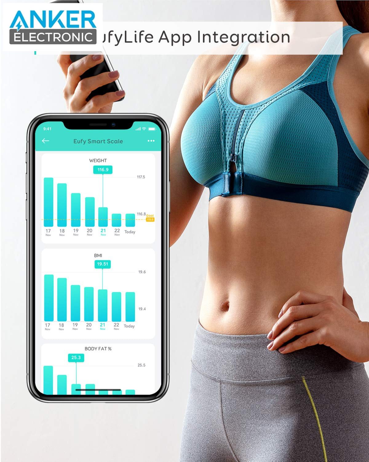 ترازو هوشمند انکر Anker Eufy Smart Scale C1 T9146 — تصویر ۳