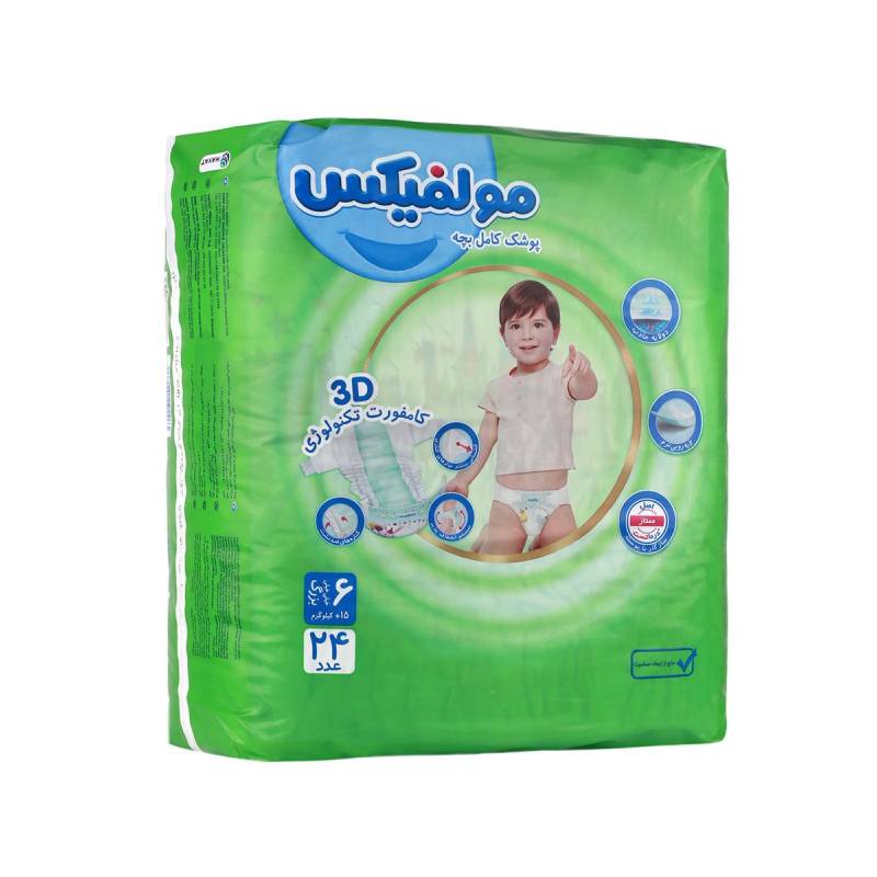 پوشک مولفیکس سایز 6 بسته 24 عددی