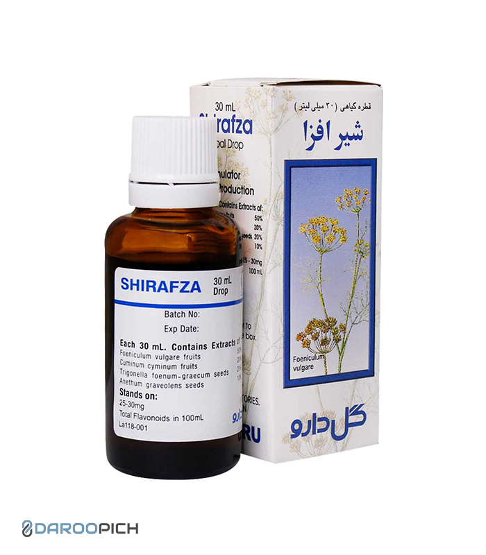 قطره گیاهی شیرافزا گل دارو ۳۰ میلی‎ لیتر — تصویر ۲