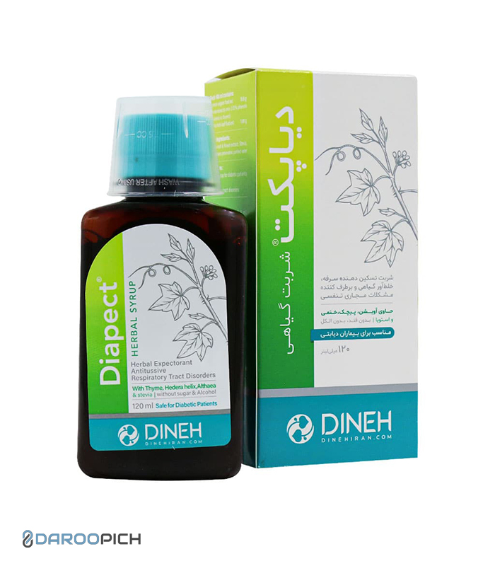 شربت گیاهی دیاپکت دینه مناسب بیماران دیابتی 120 میلی لیتر — تصویر ۲