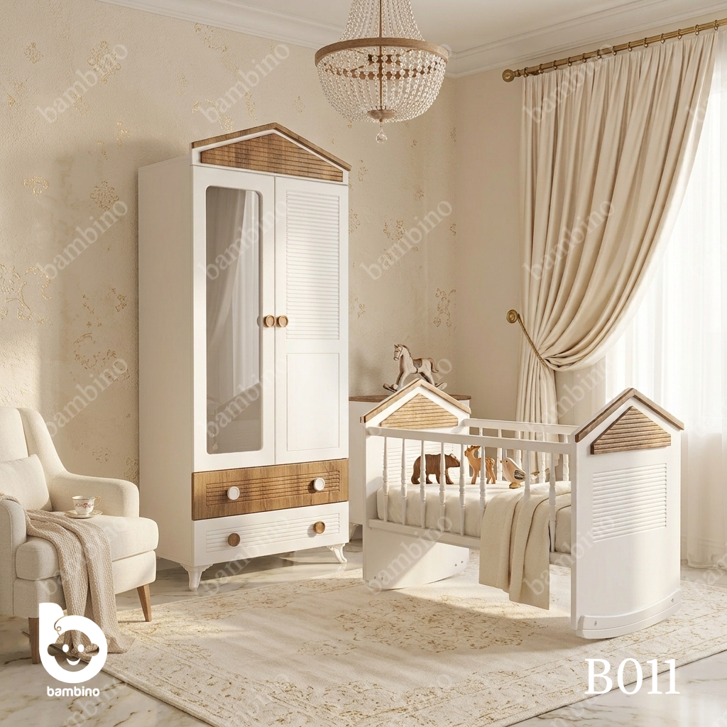 سرویس تخت و کمد نوزادی بامبینو مدل B011