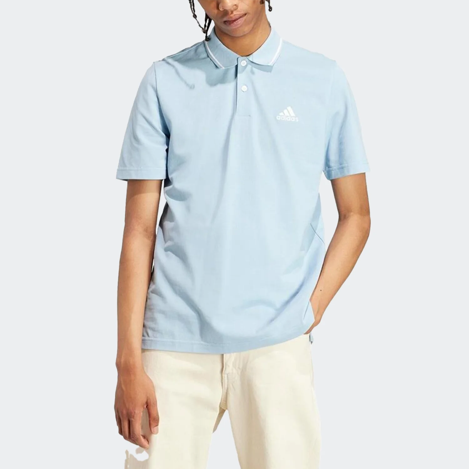 پلوشرت مردانه آدیداس مدل Essentials Piqué Small Logo Polo Shirt — تصویر ۳