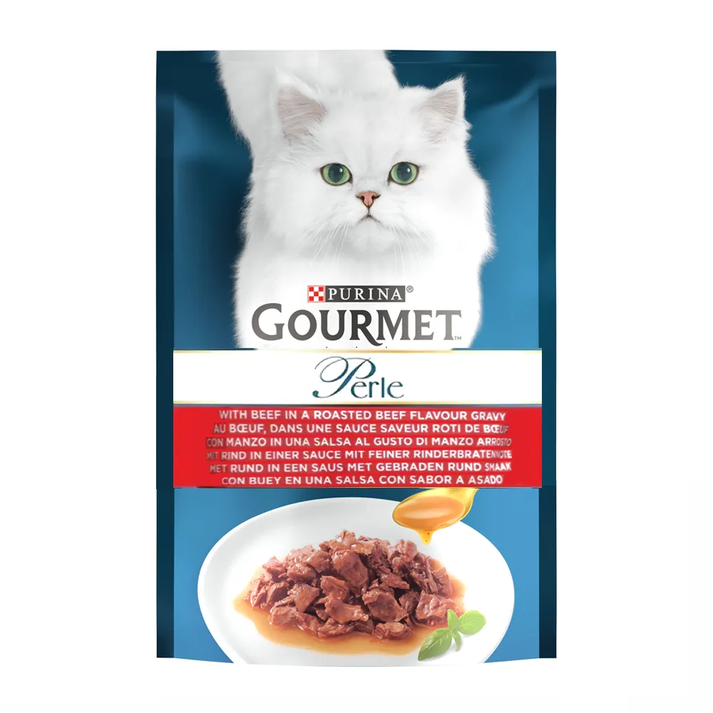 پوچ گربه با طعم گوشت گاو در سس کبابی گورمت – Beef Roasted