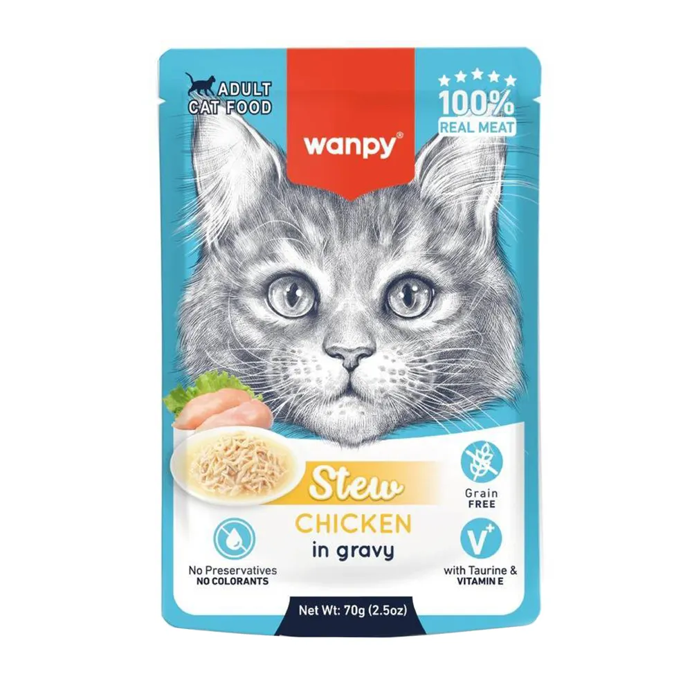 پوچ گربه خورشتی با طعم مرغ ونپی – Wanpy Chicken Gravy