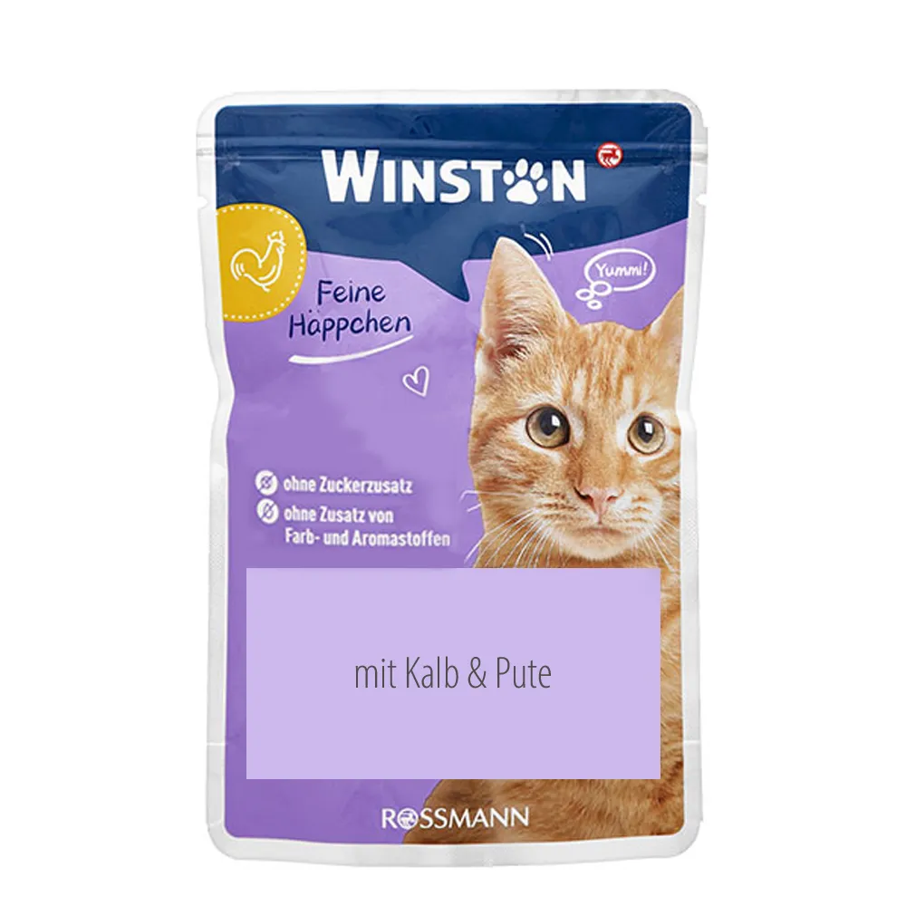پوچ گربه با طعم گوشت گوساله و بوقلمون وینستون – Kalb &amp; Pute