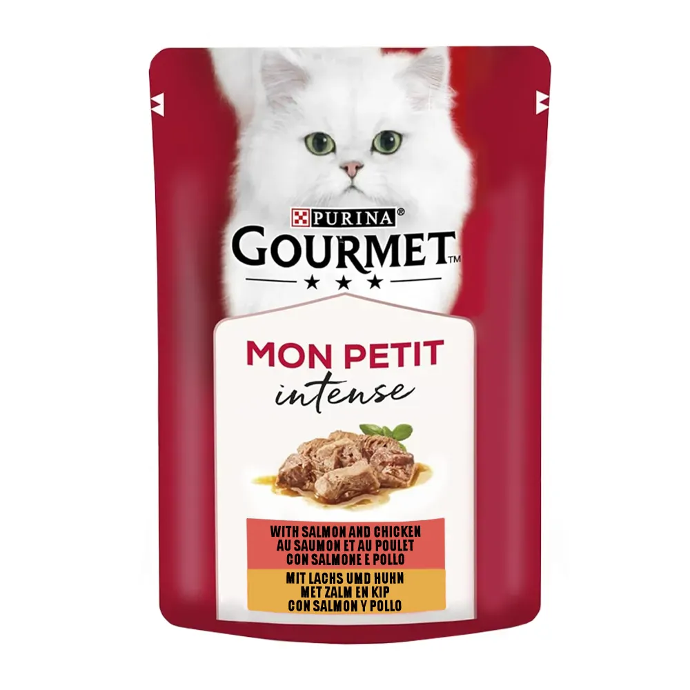 پوچ گربه با طعم سالمون و مرغ گورمت – Intense Salmon &amp; Chicken