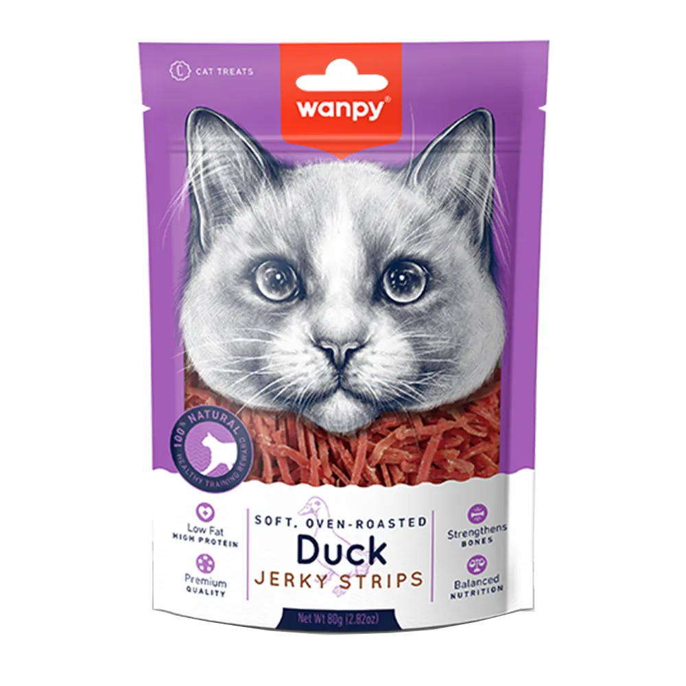 تشویقی گربه جرکی استریپس با طعم اردک ونپی – Soft Duck Jerky Strips