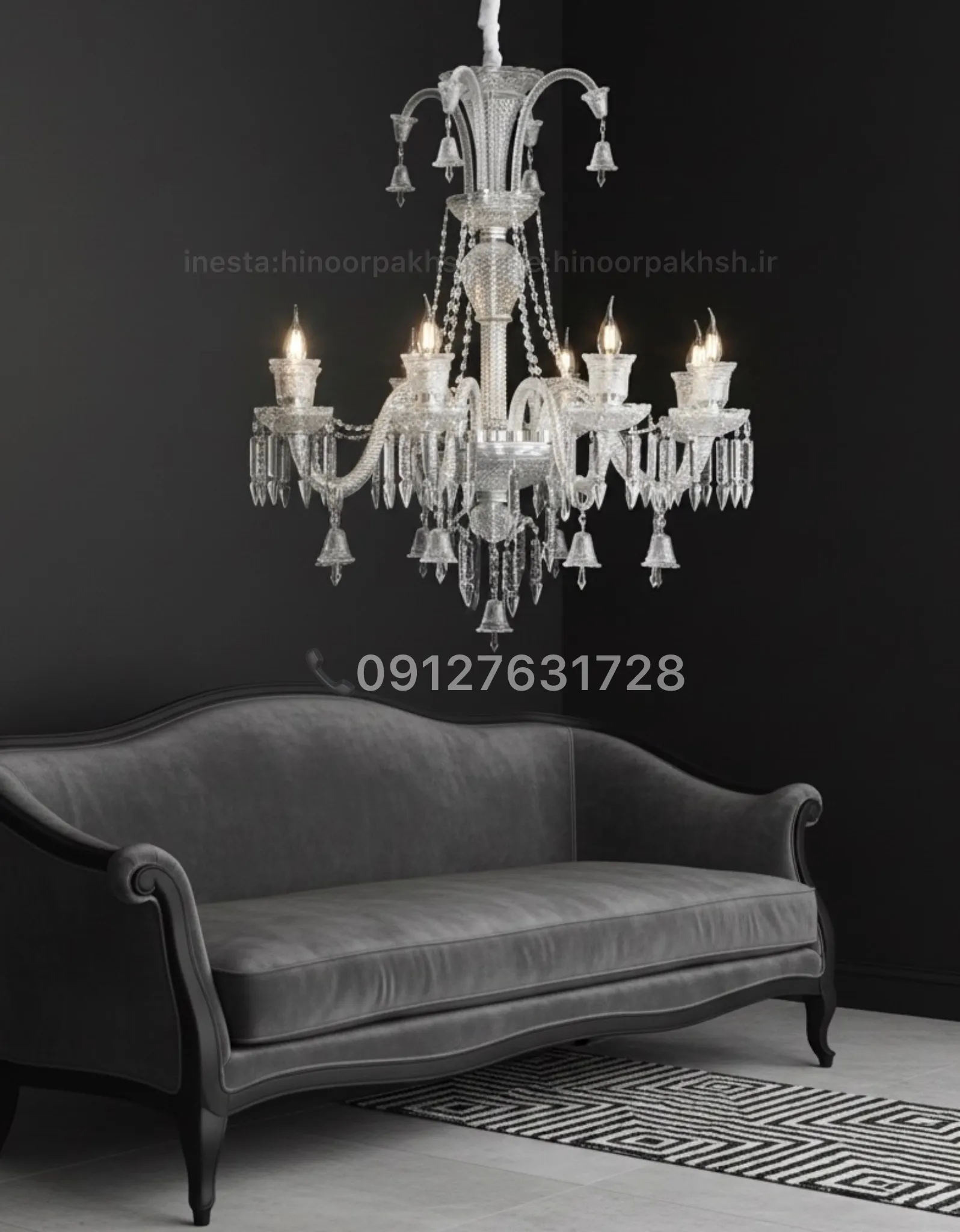 لوستر باكارات كريستالي كلاسيك از ٥ شاخه تا لوستر بزرگ طبقاتي