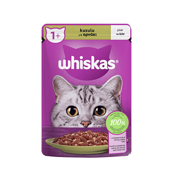 پوچ گربه با طعم بره ژله ای ویسکاس 85 گرم – Whiskas Lamb